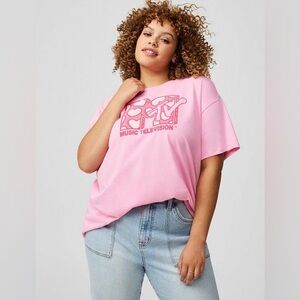 Torrid MTV Hearts Oversized Fit Tunic Tee